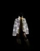 Piumino da uomo luminoso con etichetta distintiva in co-branding di alta qualità, colletto alla coreana, giacca super calda da uomo alla moda
