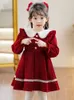 Dancewear 2023 Cute Girls Princess Dress Spring Autumn Korean Children s Girls Peter Pan Collar A line Party Dresses for Birthday 231130