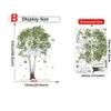 Naklejki ścienne Big Tree Birch zielone liście naklejki salon sypialnia ptaki domowe plakat plakat tapeta dekoracja pvc267s