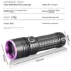 Torches 60W 365 NM UV Latarka UV Wysoka moc typu-C ładowna przenośna wodoodporna 26650 UV Torch Linterna Ultravioleta Q231130