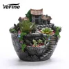 Yefine resina varanda vaso de flores para plantas suculentas decoração do jardim vaso plantador desktop sala micro paisagem y20073043