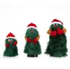 Cantando dançando árvore de natal animado decorações xms ano novo bonecos de pelúcia elétricos presentes verde
