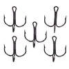 Fiskekrokar 50 st 2 # 4 6 8 10 Black Hook High Carbon Steel Triple Inverted Tackle Round Bend for Bass271H