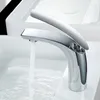 Robinets de lavabo de salle de bain Style moderne noir/argent robinet en laiton lavabo monotrou robinets mélangeurs d'eau froide Torneira