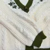 Kvinnors tröjor Söta lykta ärm stickad Cardigan Autumn Warm Embrodery tröja Kvinnor Casual V-ringning Enkelt tröjor Coat Y2K 231129