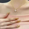 designer van Clover Necklace Tiny Luxury Lucky Clover Reversible Shell Titanium Colourless Necklace High-end Classic Gift for a Friend