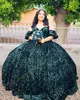 فستان quinceanera اللامع قابلة للفصل pouf sleeve debutante ball Quince Quince Sweet 15/16 Birthday Party Virt for 15th Girl Drama Winter Sconsal Prom Gala Wine