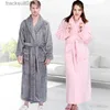 Herrrockar kvinnor extra lång varm flanell badrock plus size coral fleece spa badrock brud vinter mysig klänning hotell män sömnkläder l231130