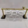 Platos Platos Rama de roble dorado Soporte para refrigerios Estante navideño de resina con cesta extraíble Organizador Decoraciones para fiestas 3151