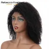 Syntetyczne peruki Rebecca koronkowe przednie krótkie peruki Bob Afro Kinky Curly Human Humn Hair Pre Stucked Bleached Nanots Remy Brazylijska peruka Y1B# 230227