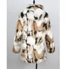 Men's Fur Faux Winter Men Coat Leopard Hooded Jacket Gray Yellow White Patchwork Fluffy Thick Warm Overcoat 2023 231129