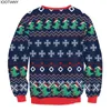 Maglioni da uomo IOOTIANY Uomo Autunno Festa Vacanze Pullover Felpe larghe stampate in 3D Top Divertente simpatico cartone animato Dinosauro Brutto maglione di Natale 231130