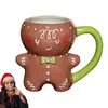 Water Bottles Winter Gingerbread Man Mug 3D Ceramic Cup With Handle Household Christmas Year Gift for Family Friends 231129