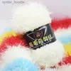 Przędza Nowa przybycie Kolorowa przędza z piór feniksa do DIY Sweet Ręcznik Szalik Faux Fur Knitting Parna dla dzieci i dorosłych L231130