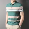 Polo da uomo Grado superiore Processo tinto in filo Designer di marca Polo estiva per uomo Striped Manica corta Casual Top Moda Abbigliamento