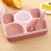 Geschirr-Sets HF 5 Zellen 1000 ml Auslaufsicher Gesunde Kunststoff-Lunchbox Langlebig Erwachsene Lady Kid Lunchbox Mikrowelle Bento Umweltfreundlich