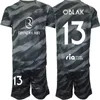 Vereinsteam GK Atletico Madrids Langarm-Fußballtrikot Ivo Grbic Set Torwart Antonio Adan David de Gea Thibaut Courtois Jan Oblak Fußballtrikot 23/24 Herren Kinder