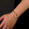 Djurslazard isad ut zirkon mäns armband armband hiphop koppar 14k guld vit guld färg trendig