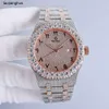 Rolaxs Relógio Suíço Relógios Automáticos Relógio Mens Diamante Top Designer Automático Mecânico 1200 Strass Mosaico Deslumbrante Função Super Luminosa Waterpr