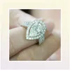 Huitan Roman Engagement Rings für birnenförmige Kristallkubikzironie AAA Schillernde Modeaccessoires Elegante weibliche Ringe x3325395