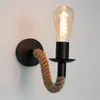 Vägglampa retro trä vintage sconce lampor fixtur e27 inomhus heminredning matsal sängen sovrum belysning