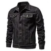 Hommes vestes 2023 hommes Denim veste décontracté couleur unie revers simple boutonnage jean automne mince qualité vêtements Jacke