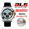 BLS Chronomat B01 ETA A7750 Automatisk kronograf Mens Watch 42 Steel Case Ice Blue Dial Black Rubber Strap PB0134101C1S1 Super Edition ReloJ HOMBRE PURETIME A1