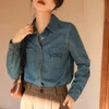 Women's Blouses Shirts New 2023 Autumn Spring Women s Casual Fashionable Denim Jean Style Minimalist Lady Topsyolq