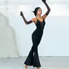 Scene Wear Women Black Sling Jumpsuit Vuxna Latin Dance Competition Clothes Tango Chacha Rumba Samba Practice SL8214