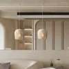 Lampes Suspendues Japonais Wabi Sabi Vent À La Main En Rotin Led Lumières Salle À Manger Bar Lustre Chambre Lampe De Chevet Luminaire Suspendu