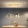 Chandeliers Gold Black Dinning Chandelier Lamps Indoor Home Decoration For Dining Table Living Room Study Lighting Star Effect Dero
