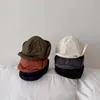 Caps Hoeden Winter Kinderhoed Effen Kleur Kinderen Flip Brim Winter Gehoorbescherming Hoed Jongens Meisjes Dikker Katoen Warme Muts Kinderaccessoires 231129