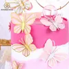 Andra evenemangsfestleveranser Pearl Butterfly Cake Topper Happy Birthday Romantic Wedding Baby Shower Baking Decoration Favors 230428