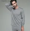 Ropa interior térmica para hombres 100% er suave 17.5micro Lana Merino Conjunto de ropa interior térmica y cálida Transpirable Wicking Tops transpirables Conjunto de pantalones L231130