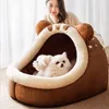 canis canetas Cama de cachorro de inverno Casa de cachorro com aquecimento automático Casa de cachorro aconchegante para gatos Tenda de dormir Camas de caverna Interior Ninho de gatinho Cabana de canil para cães pequenos e médios 231129