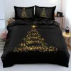 Set di biancheria da letto di lusso in oro nero albero di Natale 3 pezzi copripiumino queen size full size biancheria da letto set copriletto per un bambino 200x200 240x220 231129