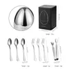 Dinnerware Sets Mini Egg Cutlery Set Gold Silver Stainless Steel Coffee Spoon Dessert Cake Fork Clip 7 Pack In Total