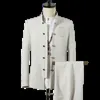 Men's Suits Blazers New Men's Business Casual Suit 2 Piece Chinese Vintage Style Men Wedding Embroidery Dress Clothing Blazers and Drstring PantsL231130