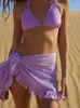 Dames Badmode 2023 Dunne Mesh Mini Rokken Vrouwen Cover Up Kwastje Jurk Bikini Snoep Kleur Badpak Rok Badpak Beachwear Wrap