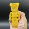 4 inch Yellow Angry Bear Hand Pipe Silicone XX Eyes Shape Smoking Hand Pipe With Glass bowls