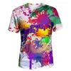 Camisetas de hombre 2023 verano Unisex 3D patrón camiseta con diseño colorido manga corta cuello redondo Digital adecuado para jóvenes