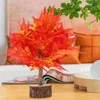 Fleurs décoratives, simulation d'érable, plante artificielle, faux arbre, bonsaï, décor de Table pour modèle d'intérieur, ornements d'automne