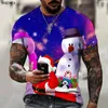 Męskie koszulki T-shirt Design Boże Narodzenie Święty Mikołaj Snowman Western Holiday 3d Printing Oversize 5xl