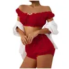 Sexy conjunto moda feminina sexy roupa interior envoltório peito um ombro divertido roupa interior sólido conjunto bodysuit nightie vestido íntimos lenceria 231130