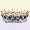 2017 Green Crystal Gold Color Chic Royal Regal Regal Sparkly Rhinestons and Crowns Bridal Quinceanera Pageant Tiaras C181120015988975