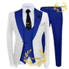 Męskie garnitury Blazers Suit Wedding Tuxedo 3cece Set Set Pants Pants Vest Groom Formal Fashion Blazer dla mężczyzn 231129