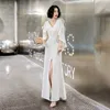 Festklänningar Vita aftonklänningar 2023 Summer Empr Banket Fairy Style Long Style Celebrity Sexiga klänningar för kvinnor