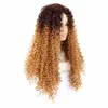 Peruca de cabelo longo e encaracolado fosco, cobertura de cabeça, rolo de lã, divisão média, cabelo longo, capa de cabeça de cabelo encaracolado fofo