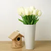 Decorative Flowers Artificial Fake Bouquet 20Pcs Tulip Real Touch Bridal Wedding For Home Floral Decor(NO Vase)