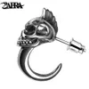 ZABRA 925 Sterling Zilveren Schedel Stud Heren Oorbellen Vintage Zwarte Oorbel Mannen Punk Skeleton Studs Voor Mannen Biker Sieraden 1pcs CX2006246b